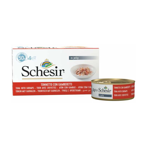 [C01064123-DIS] Schesir Cat MultiPack Can Wet Food-Tuna With Shrimps[Weight - 300g]