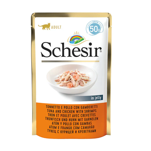 [C01064764] Schesir Cat Pouch-Wet Food Tuna with Chicken with Shripms- (Min Order 50g - 30pcs)[Weight - 50g]