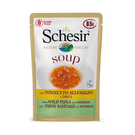 [C01064674-DIS] Schesir Cat Wet Soup-With Wild Tuna and Pumpkin[Weight - 85g] (Min Order - 20 Pcs)