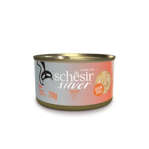 [SCINV21113003] Schesir Silver Senior Cat Wholefood - Chicken 70g (Min Order- 12 Cans)