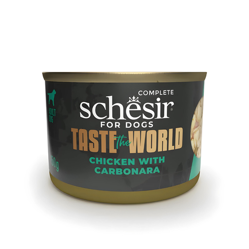 [SCINV22115003] Schesir Taste The World Dog Wholefood - Chicken With Carbonara150g (Min Order- 8 Cans)