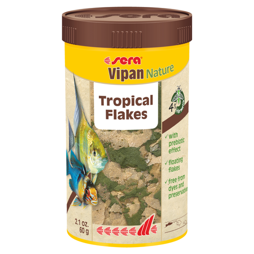 [SR32239-DIS] Sera Vipan Nature Tropical Flakes[Volume - 250ml, Weight - 60g]