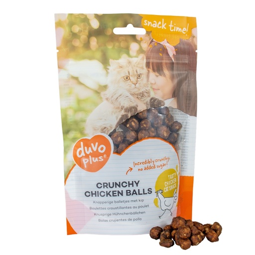 [LR15535]  Duvo+ Crunchy Chicken Balls for Cats 50g