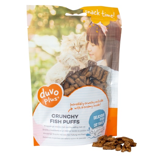 [LR15546]  Duvo+ Crunchy Fish Puffs for Cats 50g