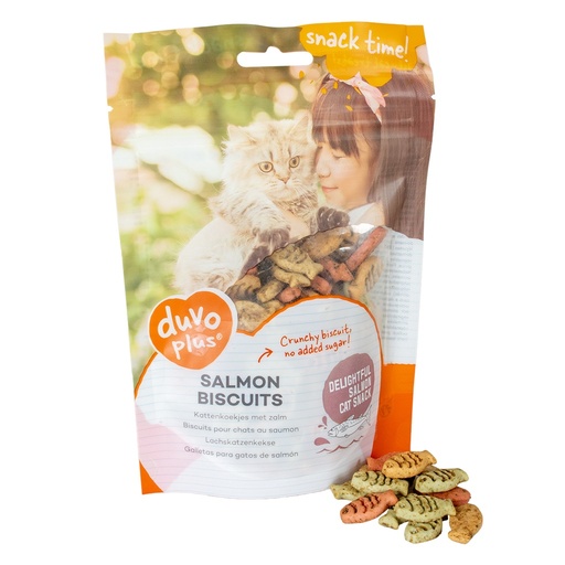 [LR15541]  Duvo+ Salmon Biscuits for Cats 50g