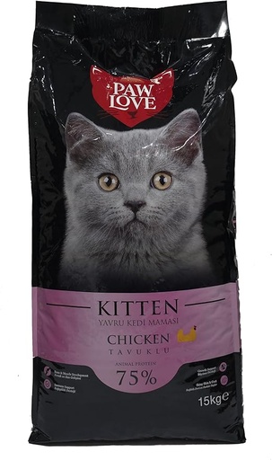 [PW2KT015] Paw Love Kitten Cat Food with Chicken For All Breeds 15 Kgs