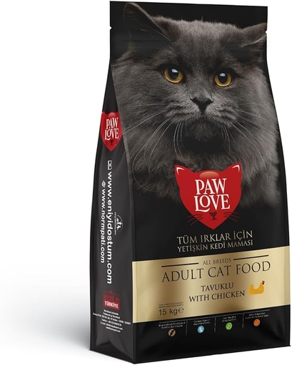 [PW2AT015] Paw Love Adult Cat Food with Chicken for All Breeds 15 Kgs