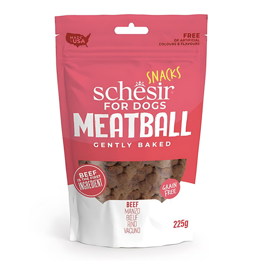 [SCINV26267004]  Schesir Grain-Free Dog Snacks Meat Balls 225g - Gently Baked Beef