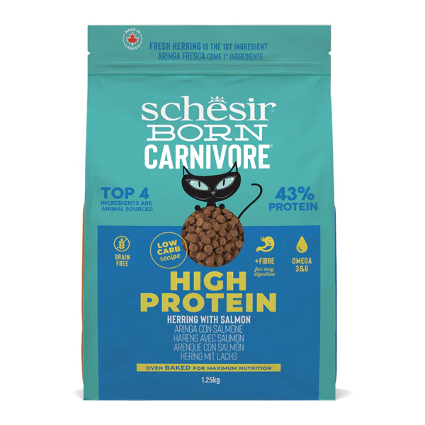 [C23382206]  Schesir Born Carnivore Grain Free Oven Baked Dry Cat Herring & Salmon 1.25kg