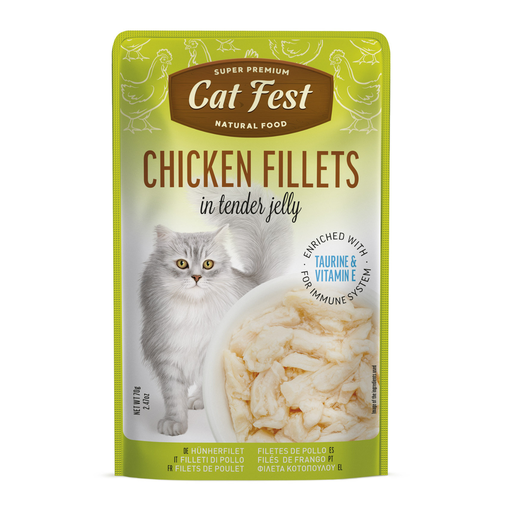 [79218039] Cat Fest Chicken Fillets In Tender Jelly For Cats 70g [MOQ:12pcs]