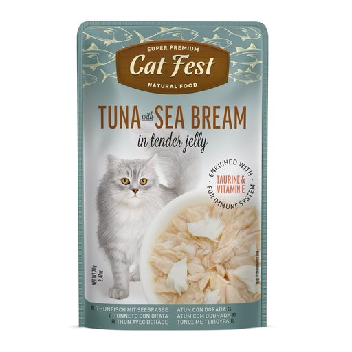 [79218022]  Cat Fest Tuna With Sea Bream In Tender Jelly For Cats 70g [MOQ:12pcs]