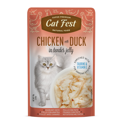 [79218060]  Cat Fest Chicken With Duck In Tender Jelly For Cats 70g [MOQ:12pcs]