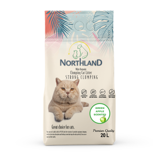 [NL-20L-GR] Northland Bentonite Clumping Cat Litter - Green Apple [Volume - 20L]