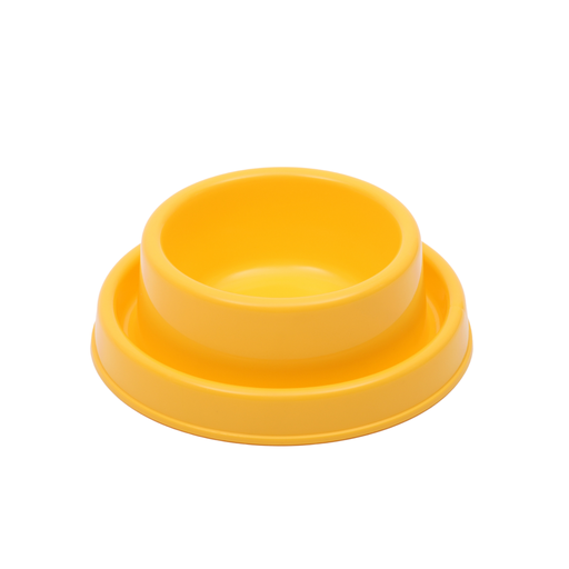 [HC007-400Y] Pet Mode Plastic Dog Bowl 400ml-Yellow
