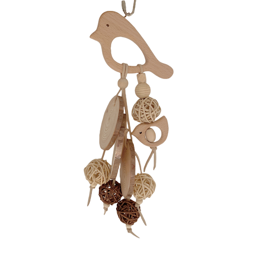 [BTLB01197] Vanpet Fish With Circle Natural Bird Toy26x12cm-BTLB01197