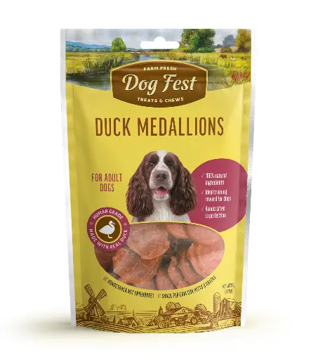 [79213669] Dog Fest Duck Medallions For Adult Dogs 90g