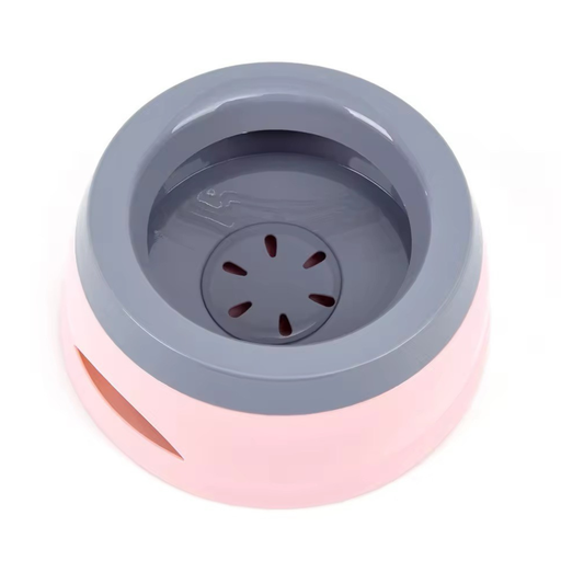[PD-13200] Pado Classic Round Anti Spill Pet Bowl 15.3×18.9×8cm-Pink