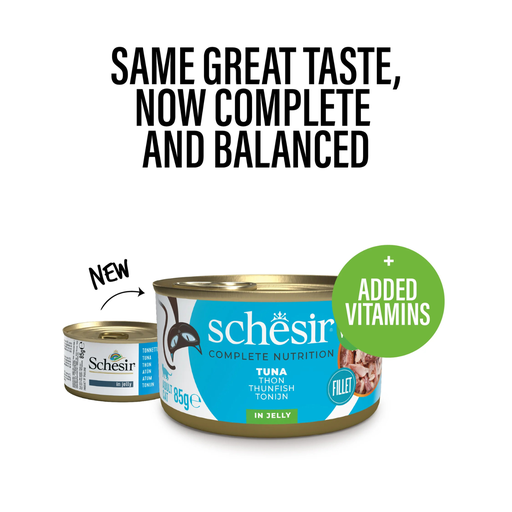 [SCPST21123003] Schesir Complete & Balanced Nutrition Wet Cat Food in Jelly Can- Tuna 85g [MOQ:12pcs]