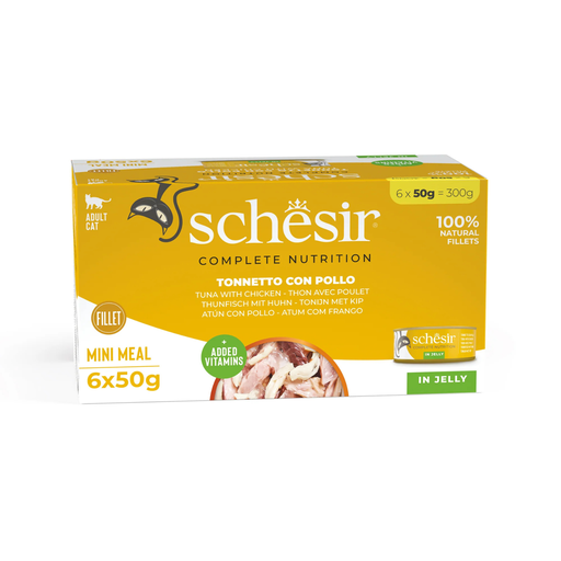 [SCPST21121004] Schesir Complete & Balanced Nutrition Wet Cat Food in Jelly Can[Multi pack]- Tuna With Chicken-(6X50g)