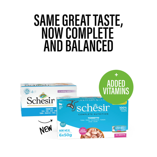 [SCPST21150004] Schesir Complete & Balanced Nutrition Wet Cat Food in Broth Can[Multi pack]- Tuna-(6X50g)