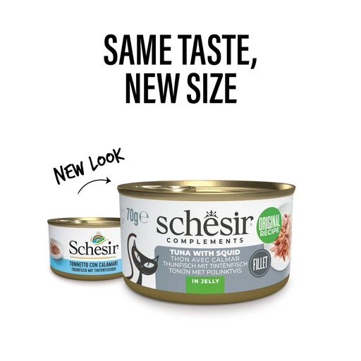 [SCPST21122703] Schesir Complements Cat Wet Food  in Jelly Can- Tuna With Squid 70g [MOQ:12pcs]