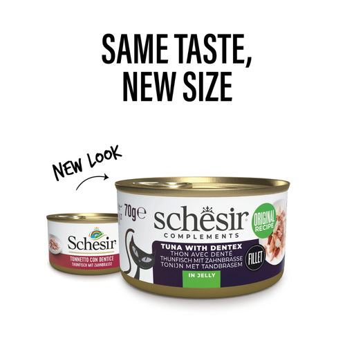 [SCPST21122203] Schesir Complements Cat Wet Food  in Jelly Can- Tuna With Dentex 70g [MOQ:12pcs]