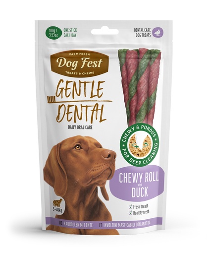 [79212631] Dog Fest Dental Treats For Adult Dogs -Chewy Roll -Duck 100g