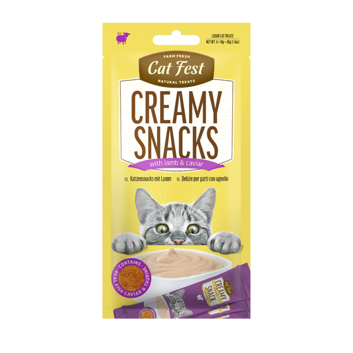 [79215717] Cat Fest Creamy Snacks-Lamb With Caviar 4x10g