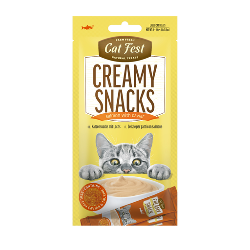 [79215687] Cat Fest Creamy Snacks-Salmon With Caviar 4x10g