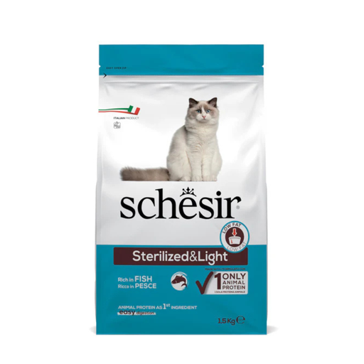 [C02044750] Schesir Cat Dry Food-Sterilized & Light-Fish 1.5kg
