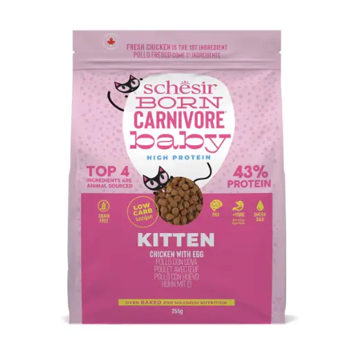 [SCINV23380406] Schesir Born Carnivore Grain Free Oven Baked Dry Food [High-Protein] For Kitten - Chicken & Egg  255g