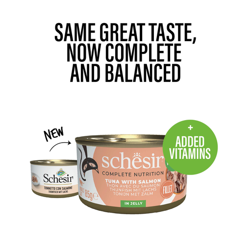 [SCPST21123603] Schesir Complete & Balanced Nutrition Wet Cat Food in Jelly Can- Tuna With Salmon 85g [MOQ:12pcs]