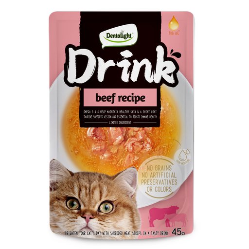 [DL13166] Dentalight Cat Drink-Beef 45g