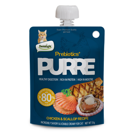 [DL13029] Dentalight Prebiotics+ PURRE creamy Treats For Dog -Chicken & Scallop 85g