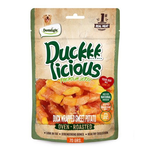 [DL13418] Dentalight Duckki Licious Jerky Treats For Dogs-Fillet of Duck 70g