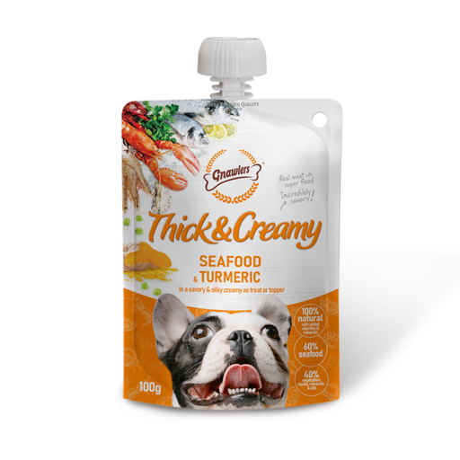 [GN12978] Gnawlers Thick & Creamy Dog Treat 100g-Seafood & Turmeric [8pcs/case]