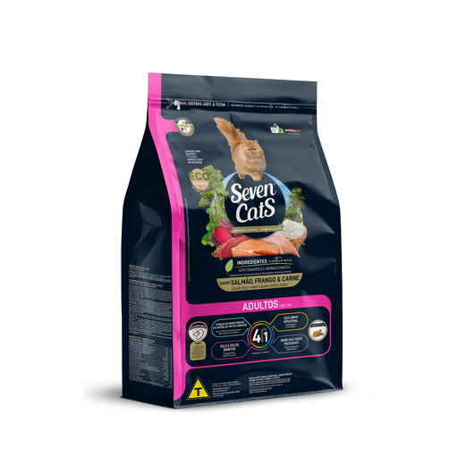 [SC2499] Seven Cats Cat Food For Adult 4in1 - Beef,Salmon & Chicken 1kg