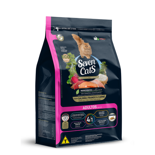 [SC2500] Seven Cats Cat Food For Adult 4in1 - Beef, Salmon & Chicken 3kg