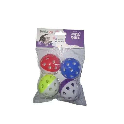 [PB84977] Petbroo Cat Toy Spinner Ball 4 Pcs/Bag 4.3cm