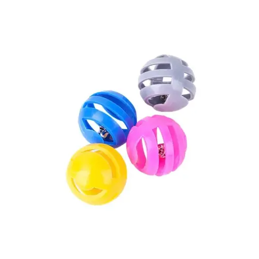 [PB84975] Petbroo Cat Toy Rolliepaw Balls 4 Pcs/Bag - 4.5cm
