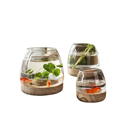 [AQ-83444] Aquabroo Zenwood Glass Aquarium Bowl 13*13cm