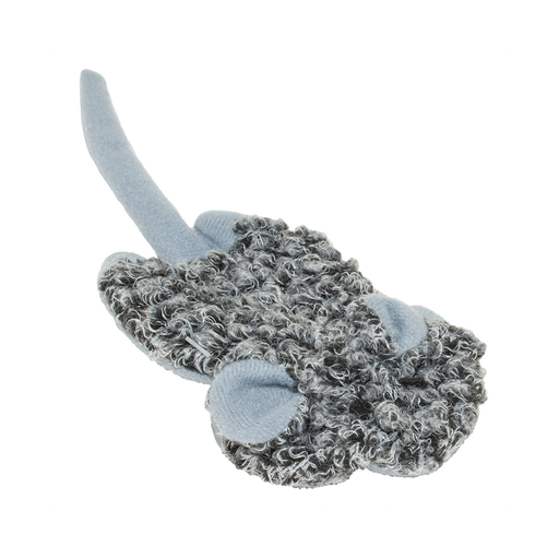 [LR12048] Duvo+ Cushy Crackle Mouse Grey - Cat Toy 18x8x2cm (Catnip Inside)