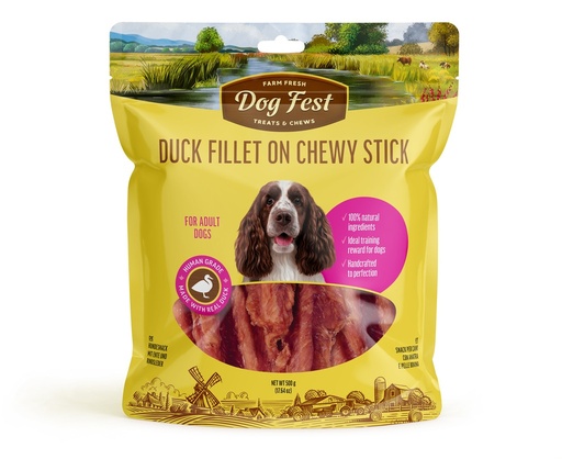[79221299] Dog Fest Duck Fillet On Chewy Stick For Adult Dogs - 500g