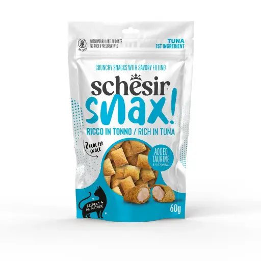 [SRMN25200504] Schesir Snax! Crunchy & Creamy Cat Snack 60g-Tuna
