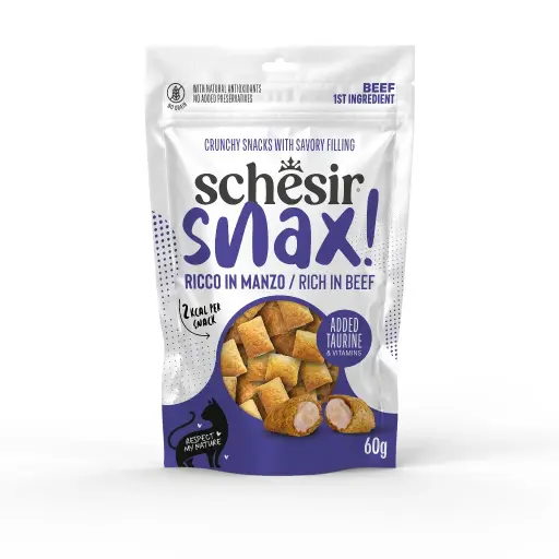[SRMN25200204] Schesir Snax! Crunchy & Creamy Cat Snack 60g-Beef