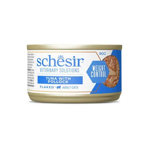 [SVS21611706] Schesir Veterinary Solutions-Weight Control-Can For Cat-Wholefood Flaked-Tuna With Pollock 8x80g