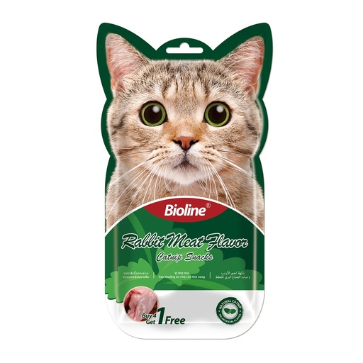 [6970117127133] Bioline Catnip Snacks - 5x15g[Flavor - Rabbit Meat]