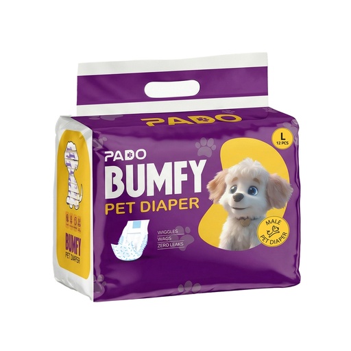 [PD-83429] Pado Bumfy Pet Diaper For Male - 12pcs [Size-L]