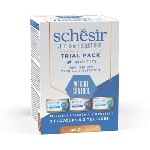 [SVS21600406] Schesir Veterinary Solutions-Weight Control-Can For Cat-Wholefood Variety Pack 3x80g
